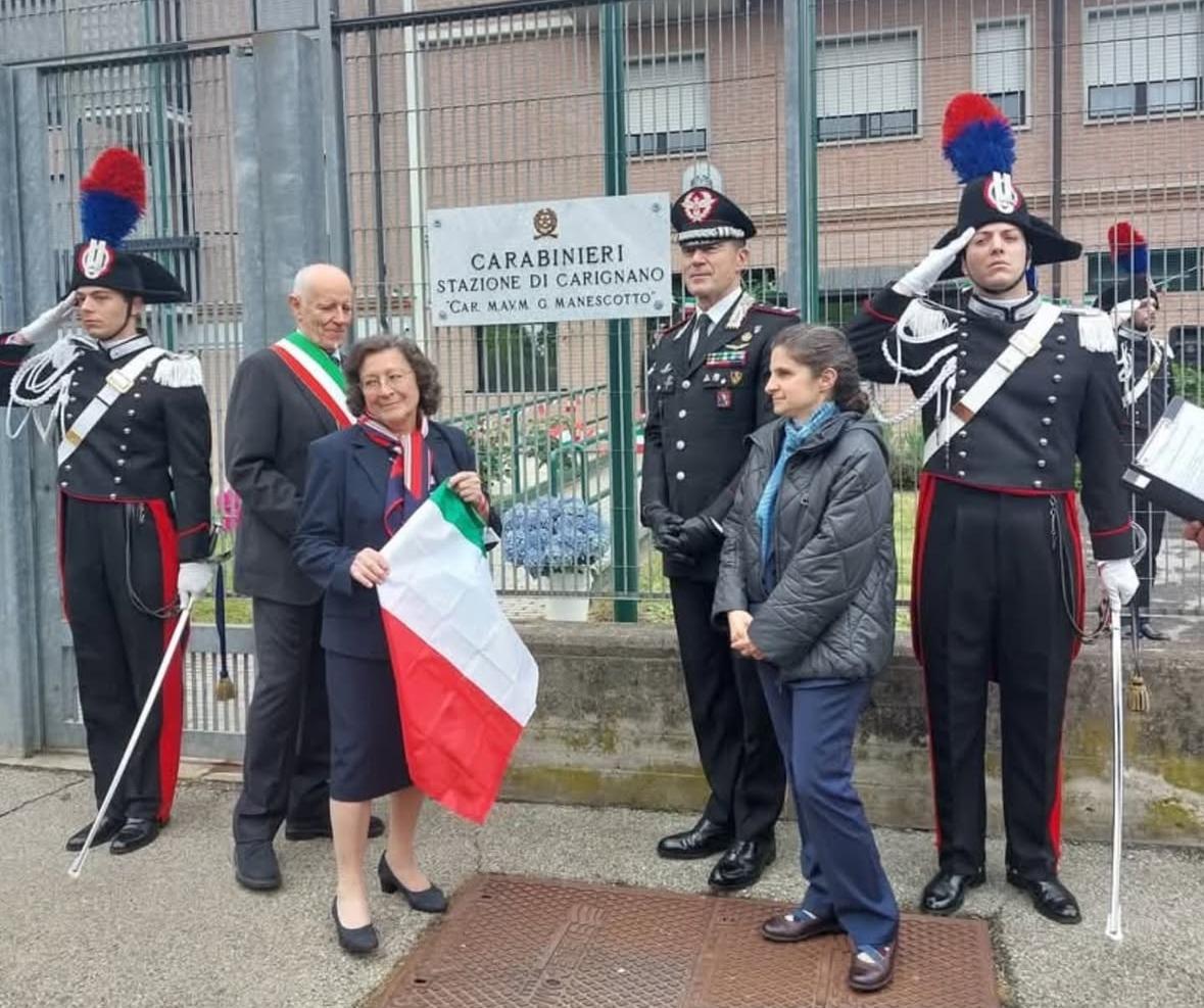 Intitolazione della Caserma di Carignano al Carabiniere Giovanni Manescotto, Medaglia d’Argento al Valor Militare