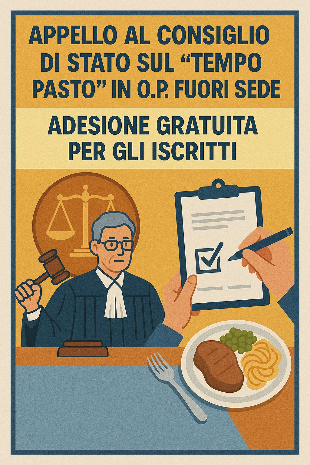 SIM CARABINIERI: APPELLO AL CONSIGLIO DI STATO SUL “TEMPO PASTO” IN O.P. FUORI SEDE – ADESIONE GRATUITA PER GLI ISCRITTI