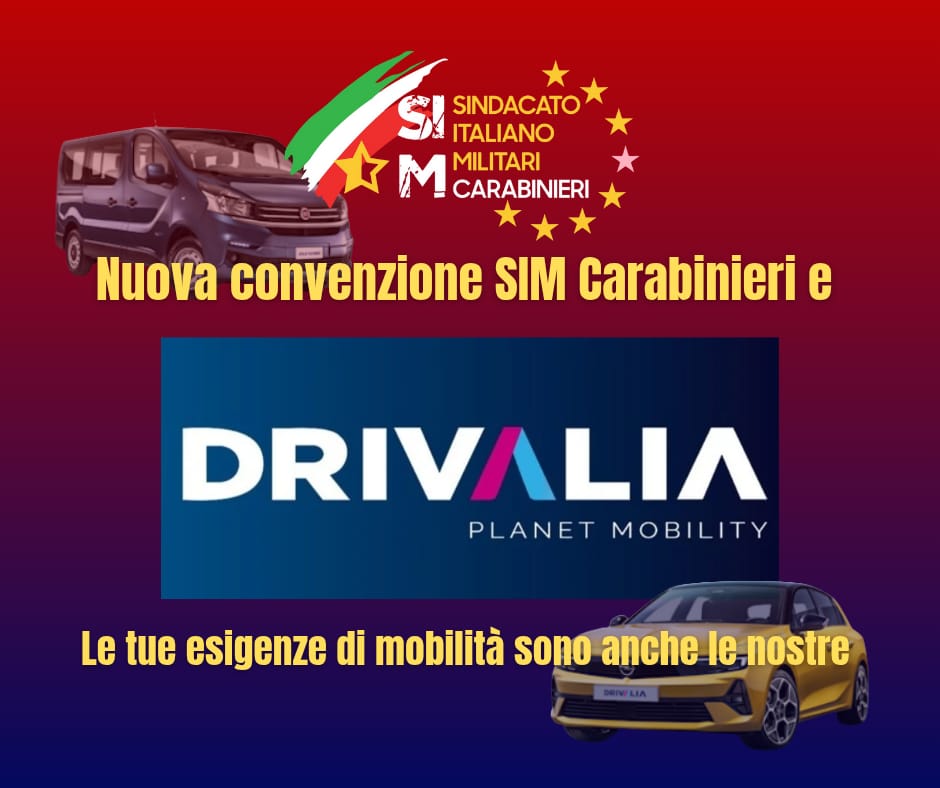 SIM Carabinieri e Drivalia: la convenzione che aziona il risparmio sul noleggio auto